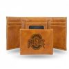 Accessories * | Discount Ohio State Buckeyes Laser Engraved Brown Trifold Wallet