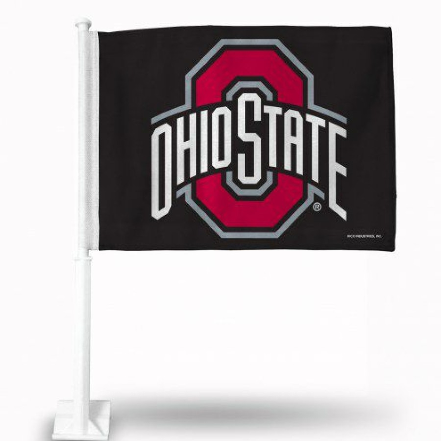 Car Accessories * | Discount Ohio State Buckeyes Black Car Flag