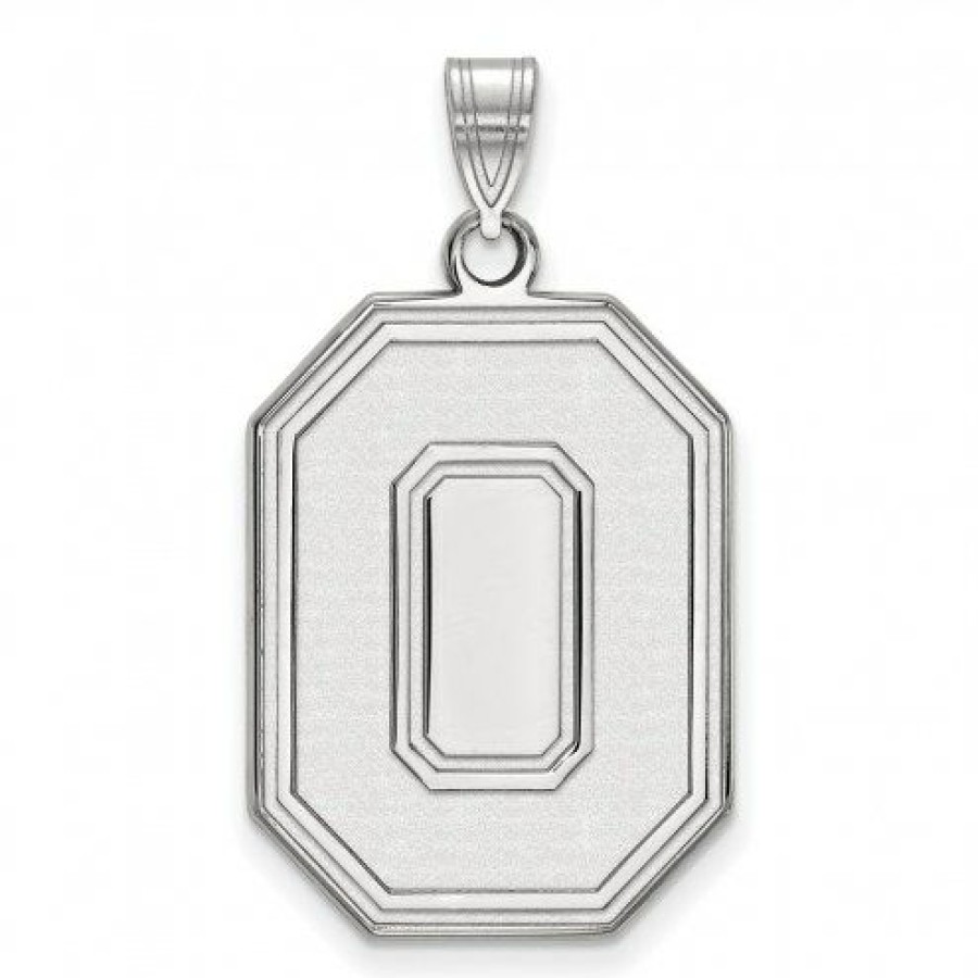 Watches & Jewelry * | Discount Ohio State Buckeyes Sterling Silver Extra Large Pendant