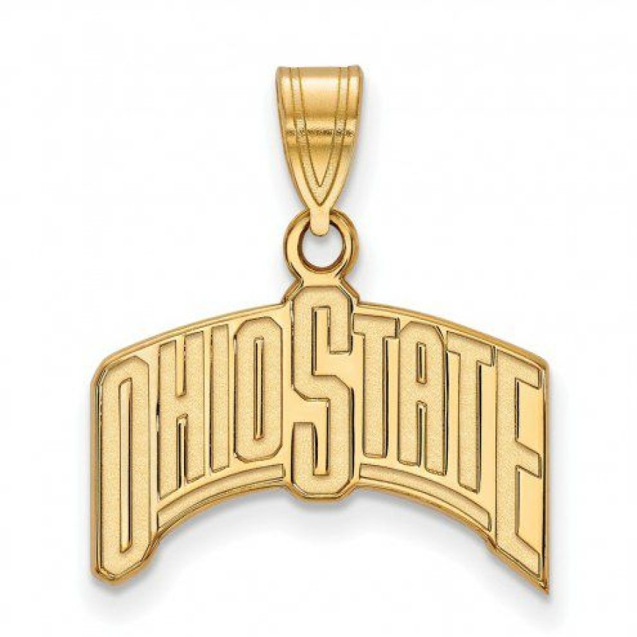 Watches & Jewelry * | Discount Ohio State Buckeyes Sterling Silver Gold Plated Large Pendant