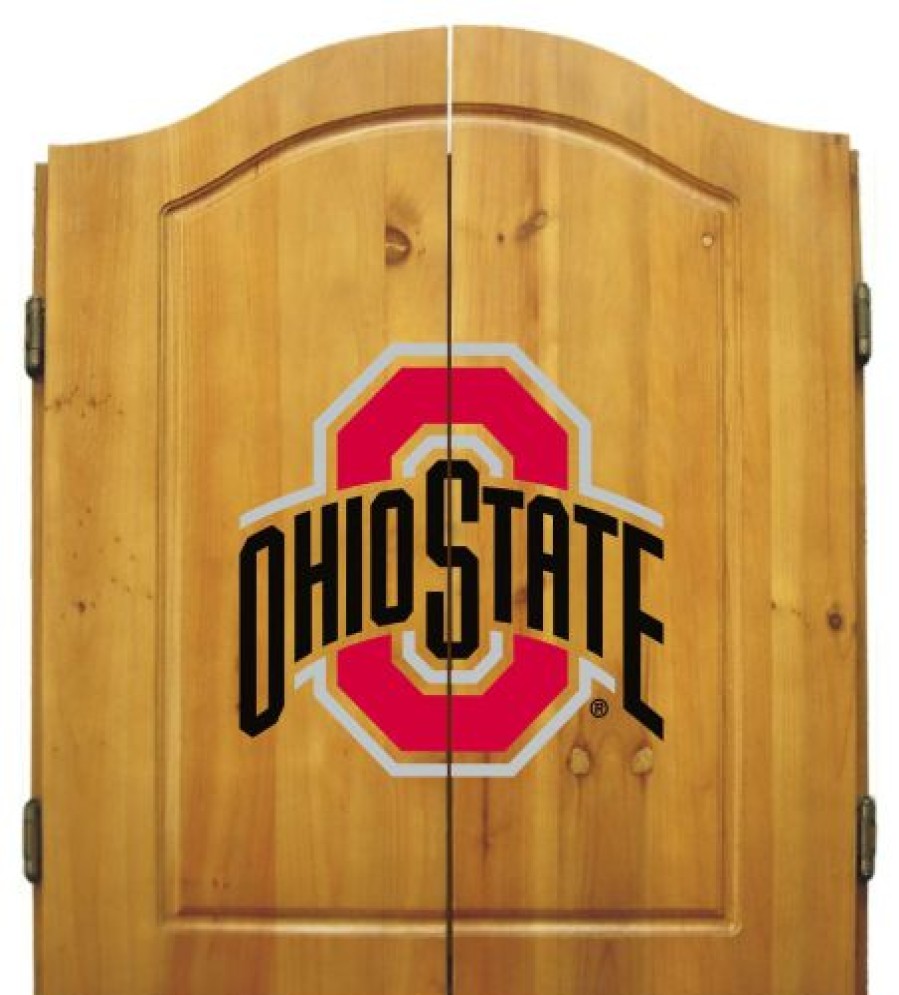 Game Room & Fan Cave * | Discount Ohio State Buckeyes Ncaa Complete Dart Board Cabinet Set