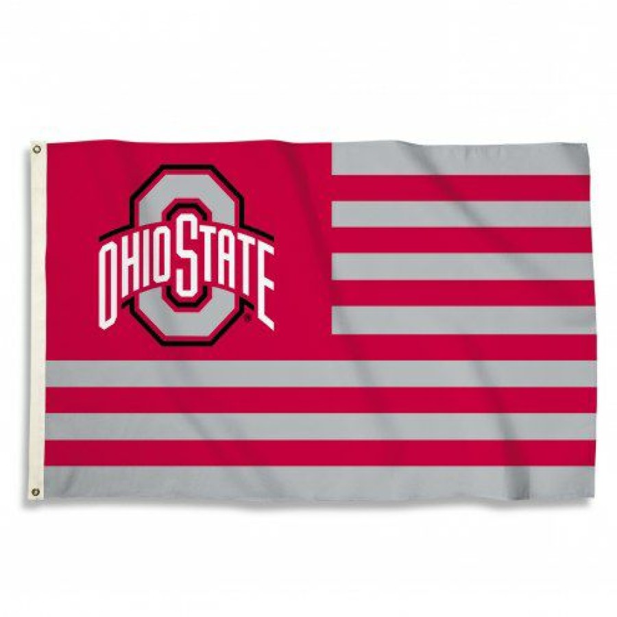 Tailgating & Stadium Gear * | Discount Ohio State Buckeyes 3 X 5 Stripes Flag