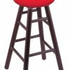 Game Room & Fan Cave * | Discount Ohio State Buckeyes Oak Wood Bar Stool Design 1