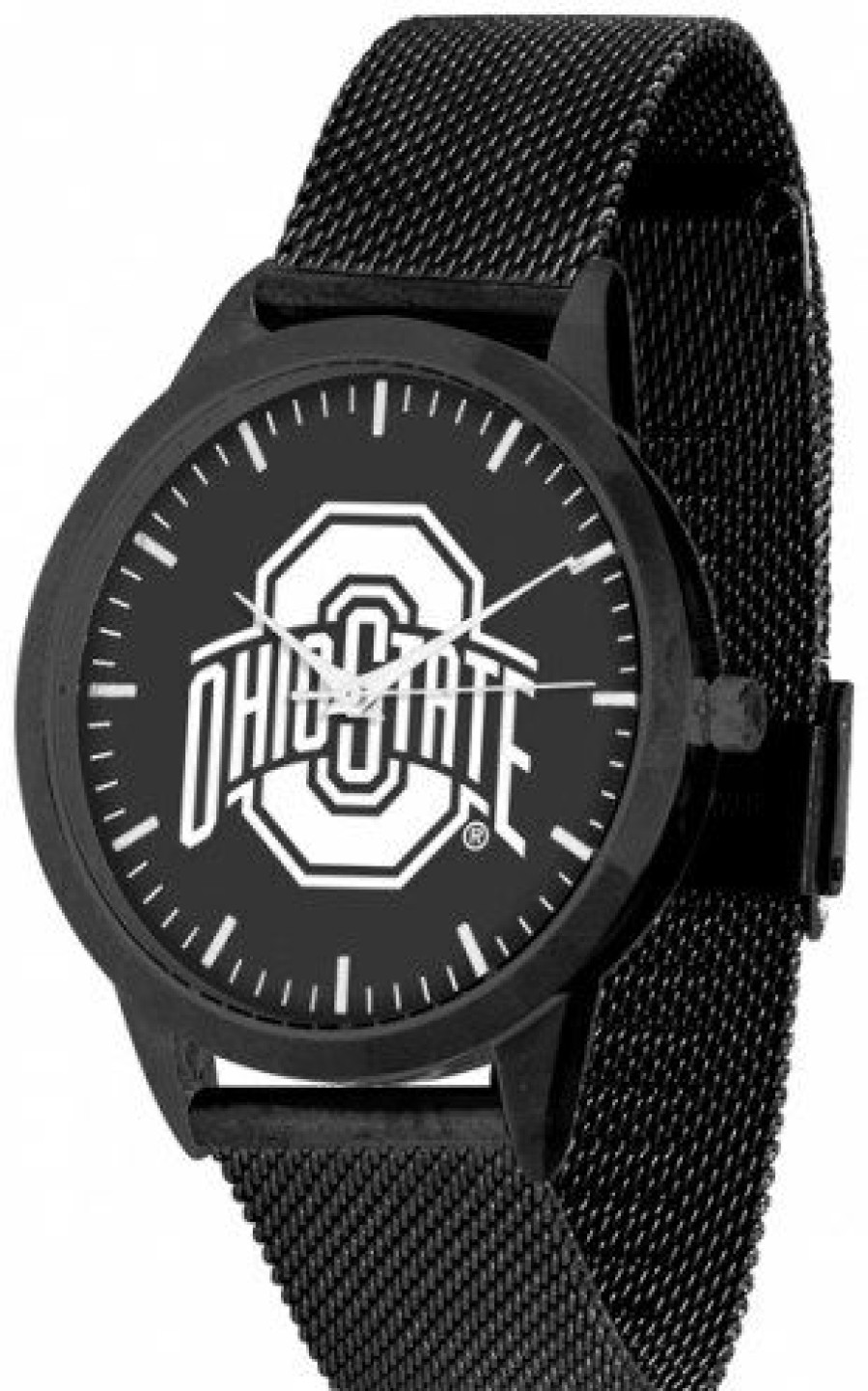 Watches & Jewelry * | Discount Ohio State Buckeyes Black Dial Mesh Statement Watch