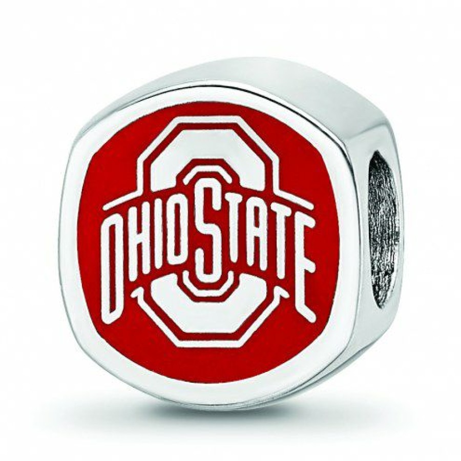 Watches & Jewelry * | Discount Ohio State Buckeyes Sterling Silver Logo Bead