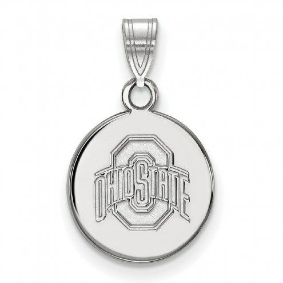 Watches & Jewelry * | Discount Ohio State Buckeyes Sterling Silver Small Disc Pendant