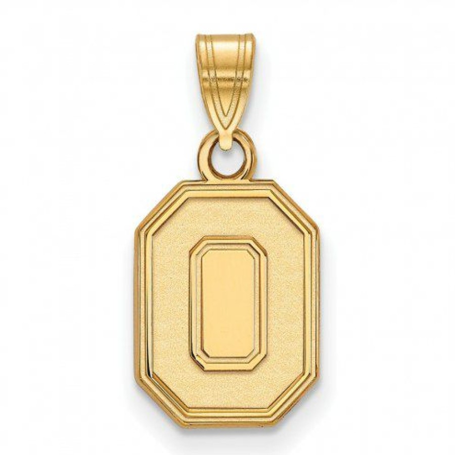 Watches & Jewelry * | Discount Ohio State Buckeyes Sterling Silver Gold Plated Small Pendant