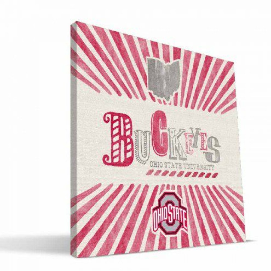 Home & Office Decor * | Discount Ohio State Buckeyes State Canvas Print