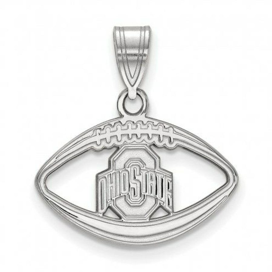 Watches & Jewelry * | Discount Ohio State Buckeyes Sterling Silver Football Pendant