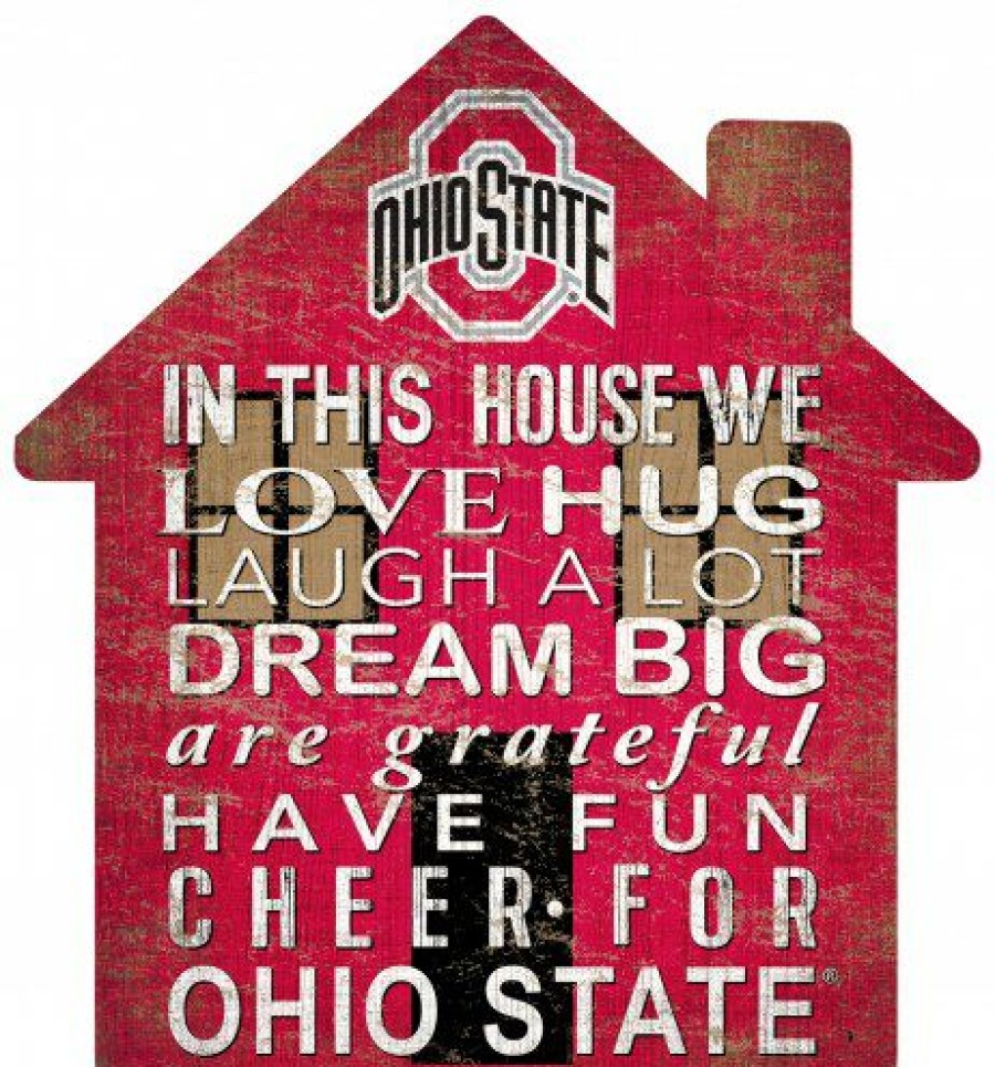 Home & Office Decor * | Discount Ohio State Buckeyes 12 House Sign