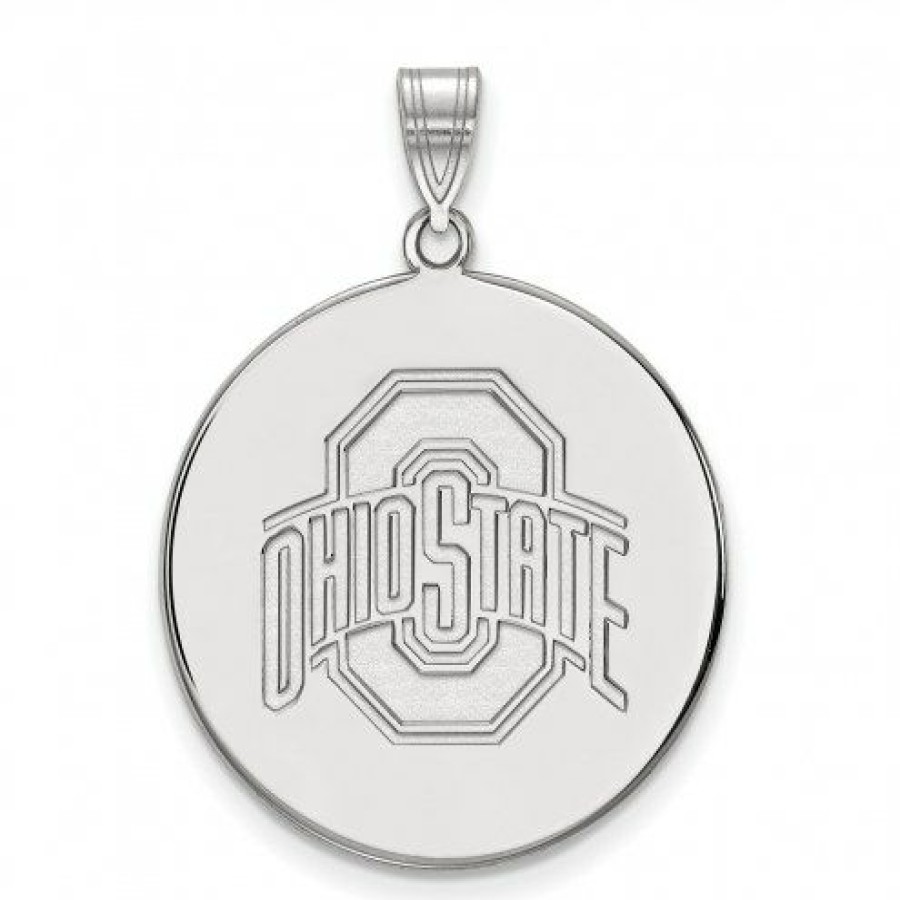 Watches & Jewelry * | Discount Ohio State Buckeyes Sterling Silver Extra Large Disc Pendant