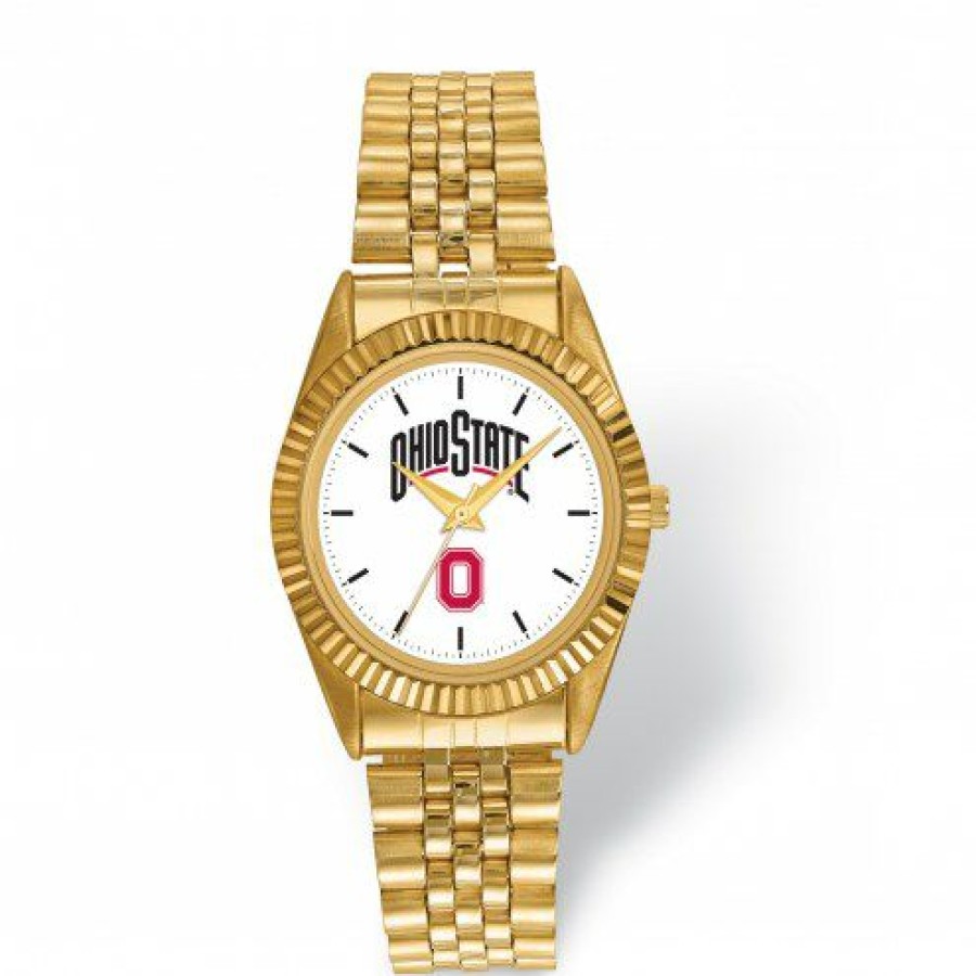 Watches & Jewelry * | Discount Ohio State Buckeyes Pro Gold Tone Gents Watch