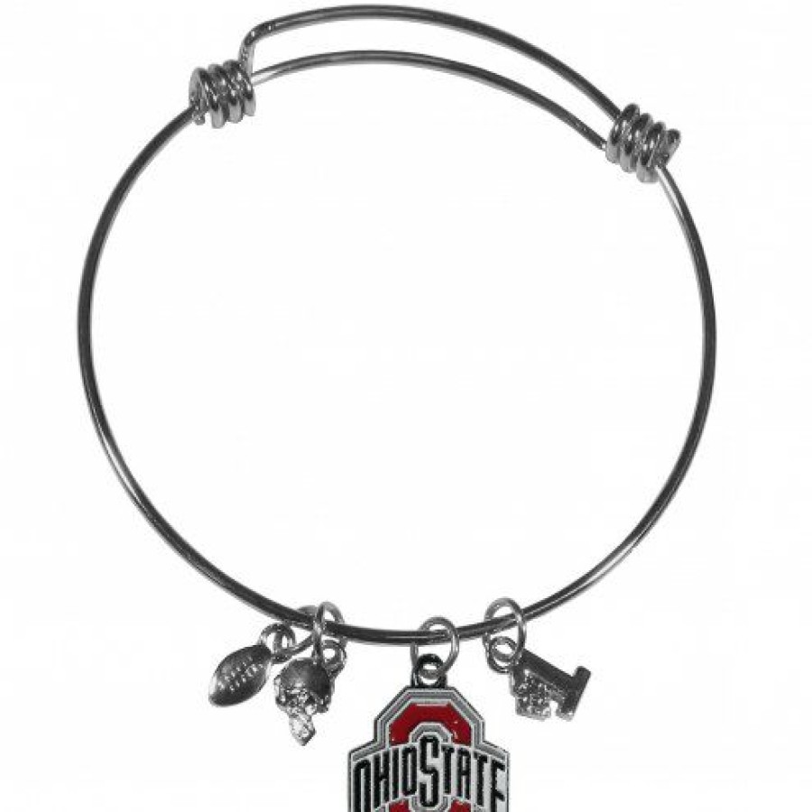 Watches & Jewelry * | Discount Ohio State Buckeyes Charm Bangle Bracelet