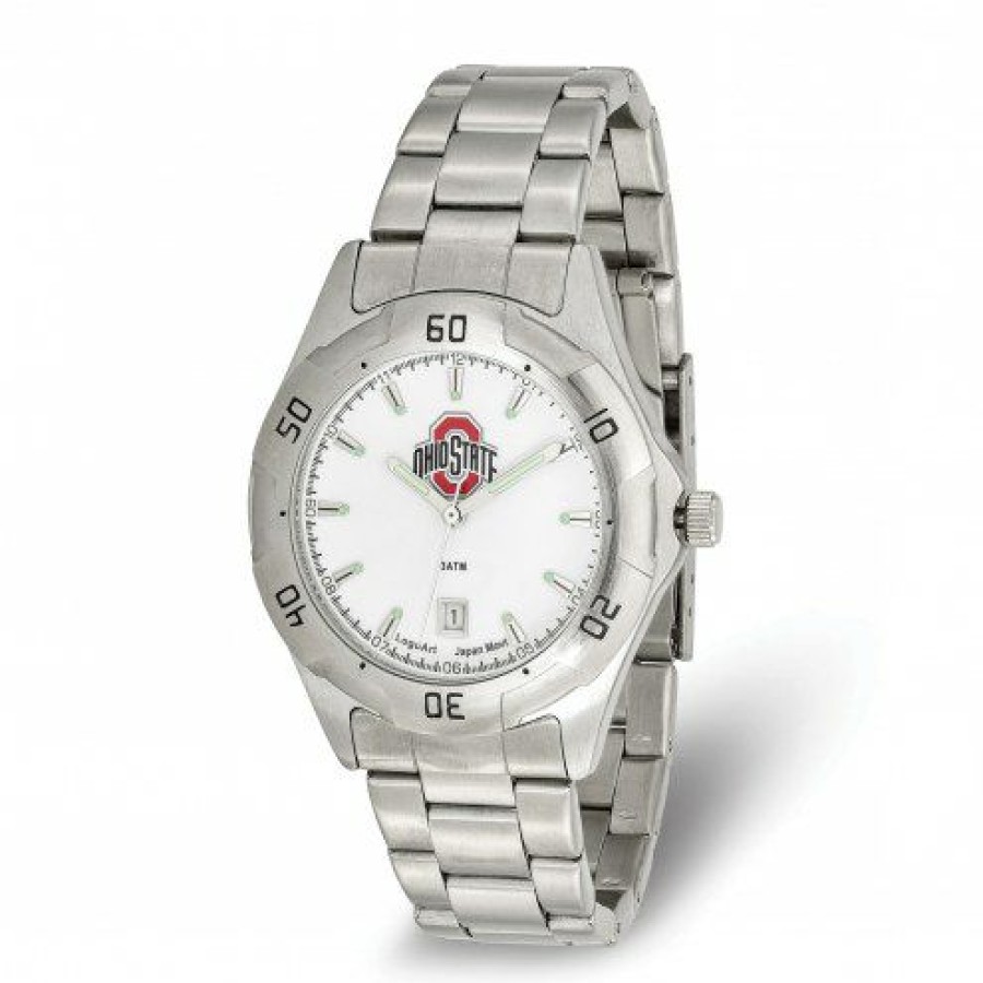 Watches & Jewelry * | Discount Ohio State Buckeyes Men'S All-Pro Chrome Watch