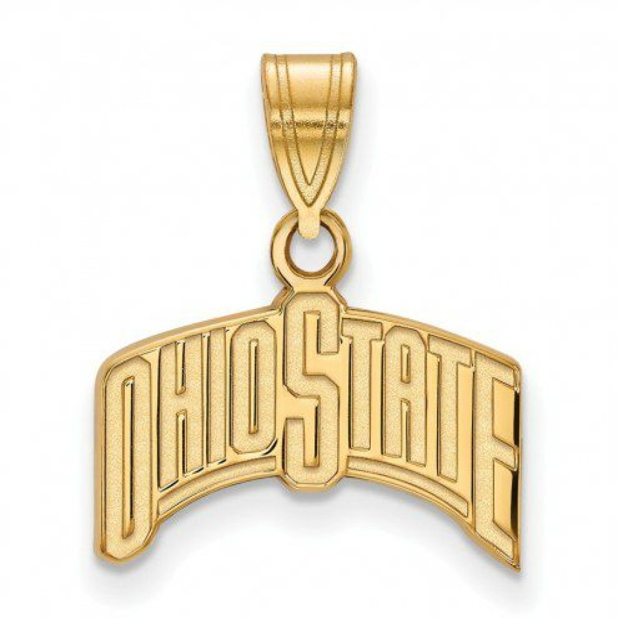 Watches & Jewelry * | Discount Ohio State Buckeyes Sterling Silver Gold Plated Medium Pendant