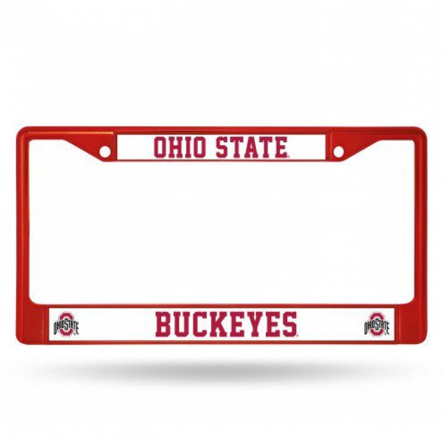 Car Accessories * | Discount Ohio State Buckeyes Color Metal License Plate Frame