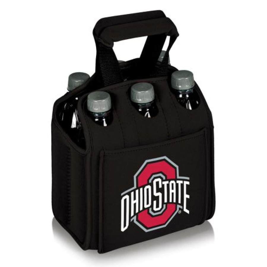 Tailgating & Stadium Gear * | Discount Ohio State Buckeyes Black Six Pack Cooler Tote