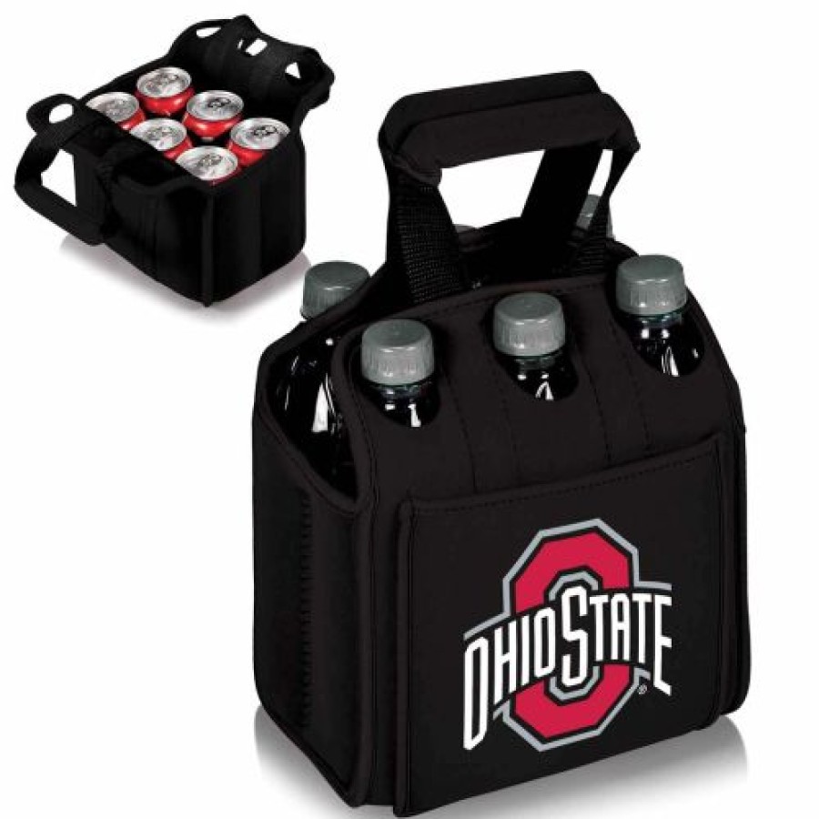 Tailgating & Stadium Gear * | Discount Ohio State Buckeyes Black Six Pack Cooler Tote