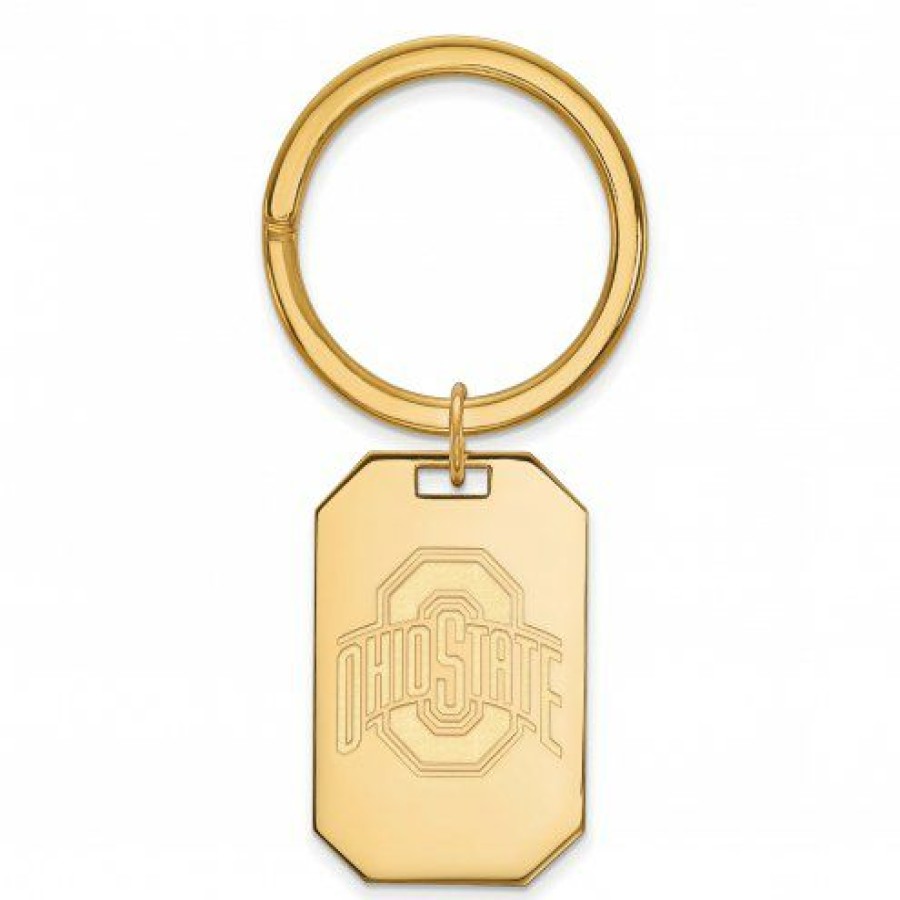 Accessories * | Discount Ohio State Buckeyes Sterling Silver Gold Plated Key Chain