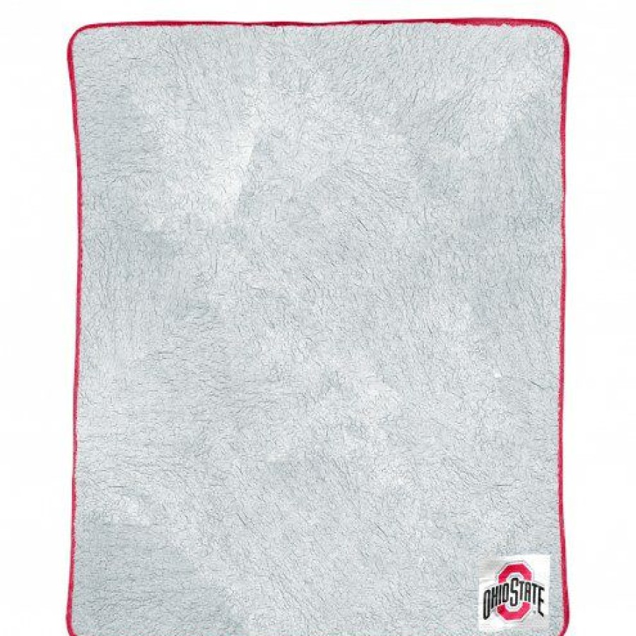 Bed & Bath * | Discount Ohio State Buckeyes Two-Tone Sherpa Throw Blanket