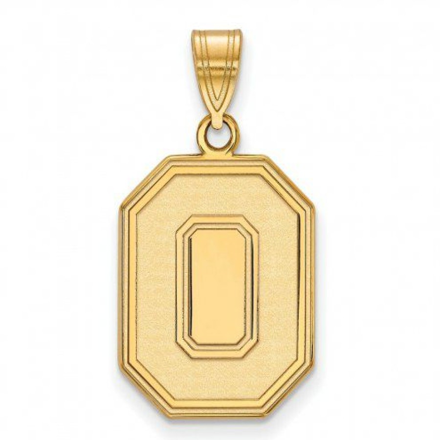 Watches & Jewelry * | Discount Ohio State Buckeyes Sterling Silver Gold Plated Large Pendant