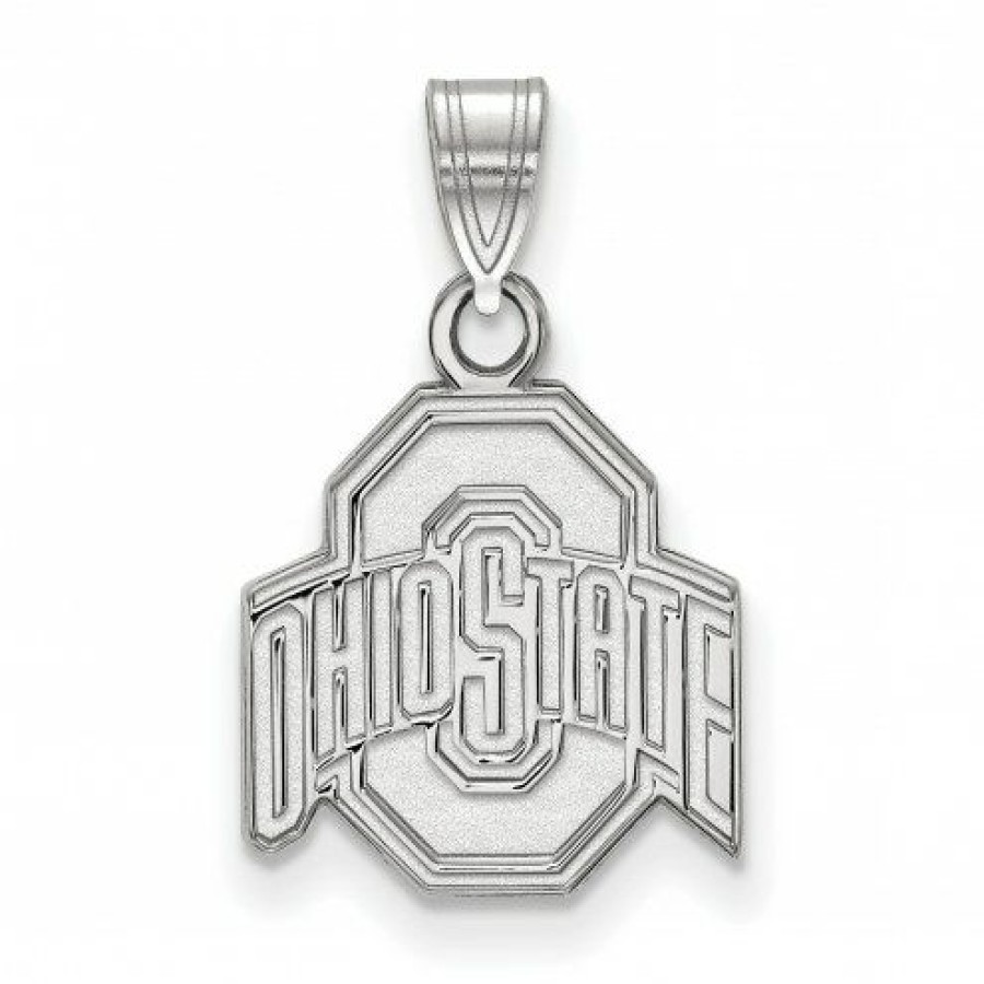 Watches & Jewelry * | Discount Ohio State Buckeyes 14K White Gold Small Pendant