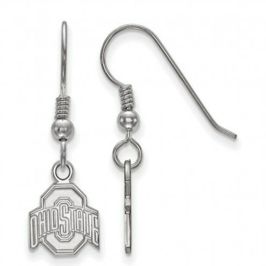 Watches & Jewelry * | Discount Ohio State Buckeyes Sterling Silver Extra Small Dangle Earrings