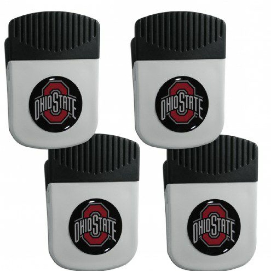 Kitchen & Bar Accessories * | Discount Ohio State Buckeyes 4 Pack Chip Clip Magnet With Bottle Opener