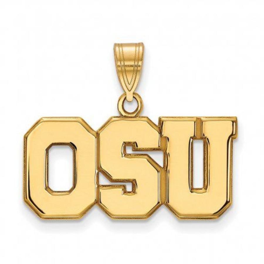 Watches & Jewelry * | Discount Ohio State Buckeyes Sterling Silver Gold Plated Large Pendant