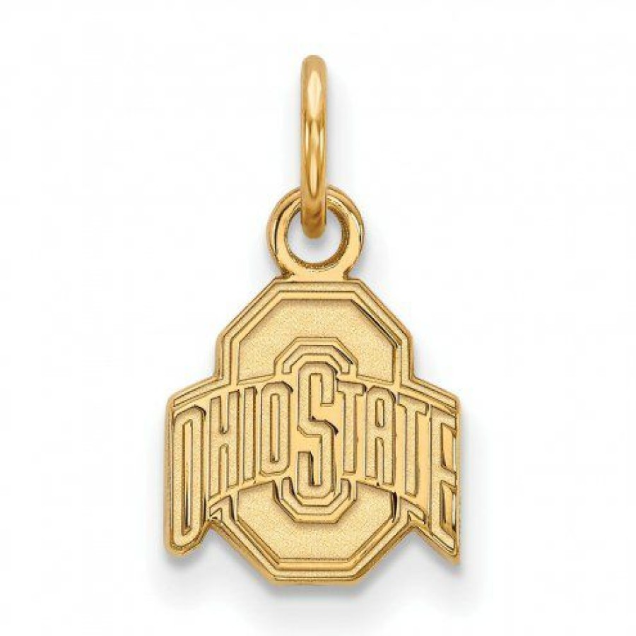 Watches & Jewelry * | Discount Ohio State Buckeyes Ncaa Sterling Silver Gold Plated Extra Small Pendant