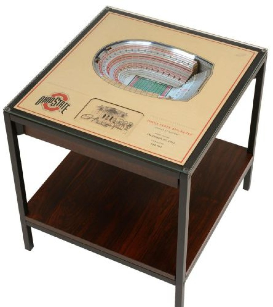 Home & Office Decor * | Discount Ohio State Buckeyes 25-Layer Stadiumviews Lighted End Table