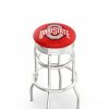 Game Room & Fan Cave * | Discount Ohio State Buckeyes Double Ring Swivel Barstool With Ribbed Accent Ring