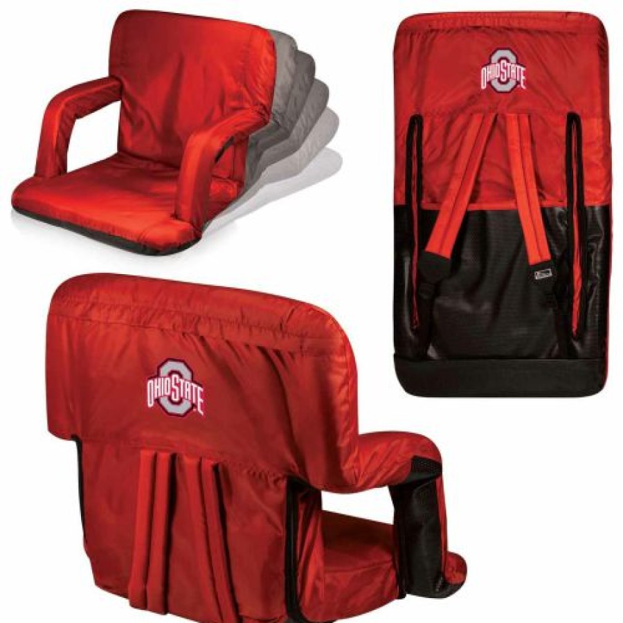 Tailgating & Stadium Gear * | Discount Ohio State Buckeyes Red Ventura Portable Outdoor Recliner