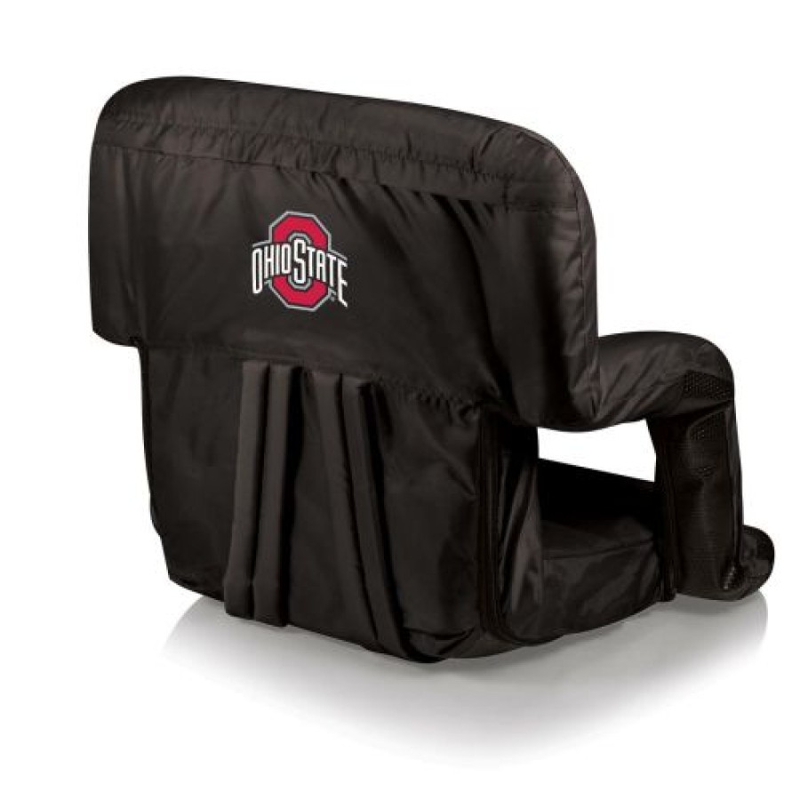 Tailgating & Stadium Gear * | Discount Ohio State Buckeyes Black Ventura Portable Outdoor Recliner