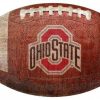 Home & Office Decor * | Discount Ohio State Buckeyes Football Shaped Sign