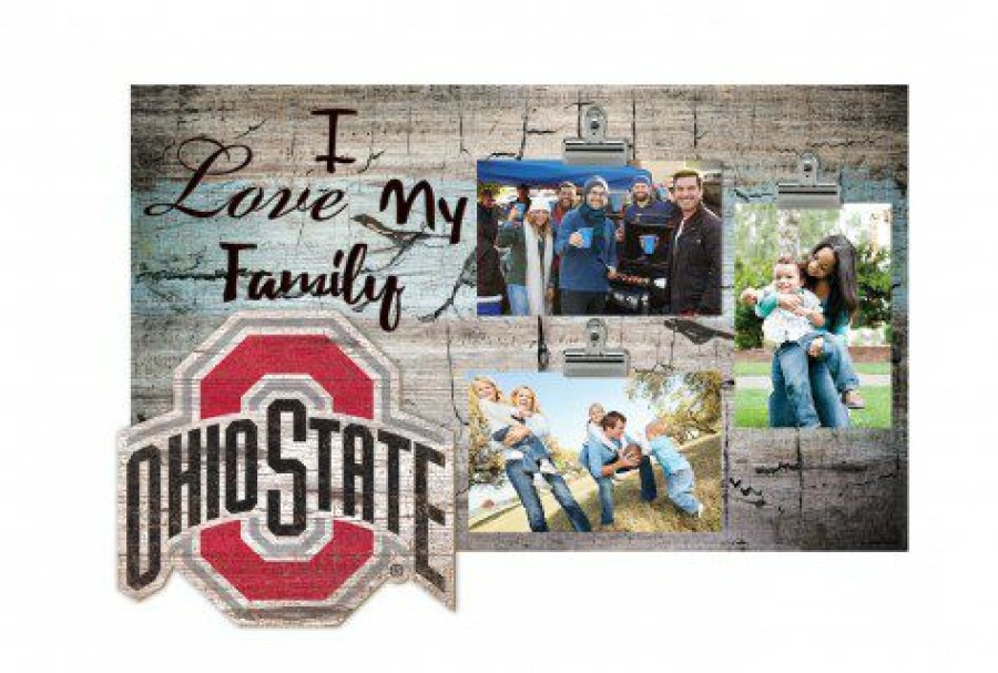 Home & Office Decor * | Discount Ohio State Buckeyes I Love My Family Clip Frame