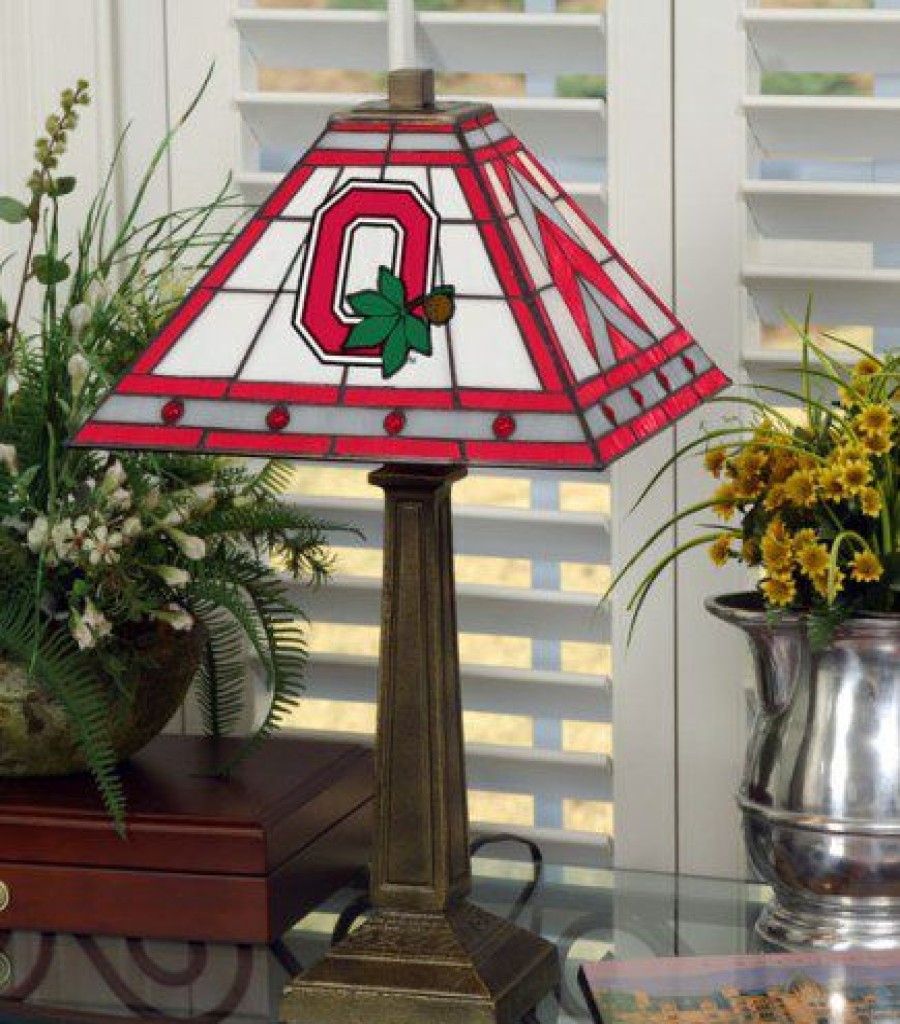 Home & Office Decor * | Discount Ohio State Buckeyes Mission Table Lamp