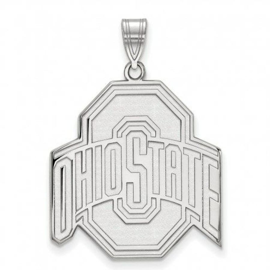 Watches & Jewelry * | Discount Ohio State Buckeyes Sterling Silver Extra Large Pendant