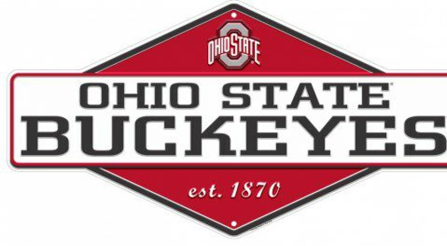 Home & Office Decor * | Discount Ohio State Buckeyes Diamond Panel Metal Sign