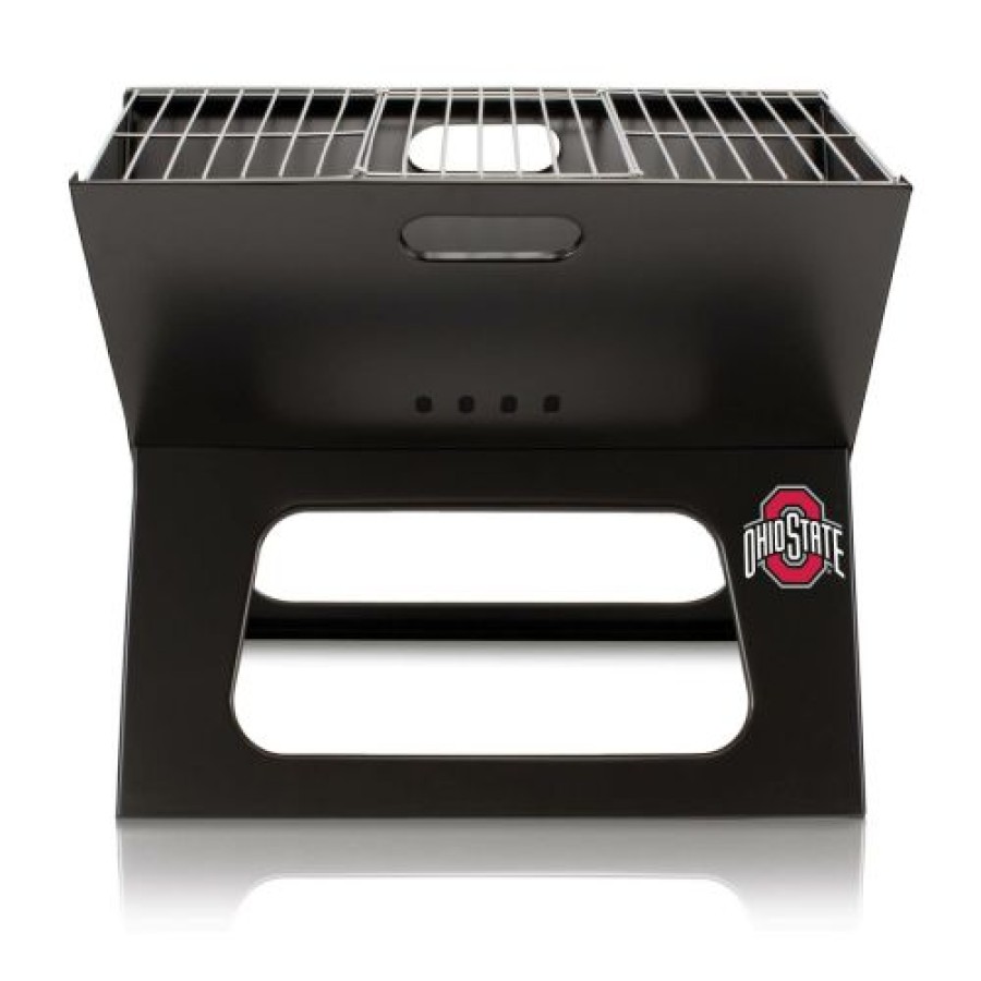 Tailgating & Stadium Gear * | Discount Ohio State Buckeyes Black Portable Charcoal X-Grill