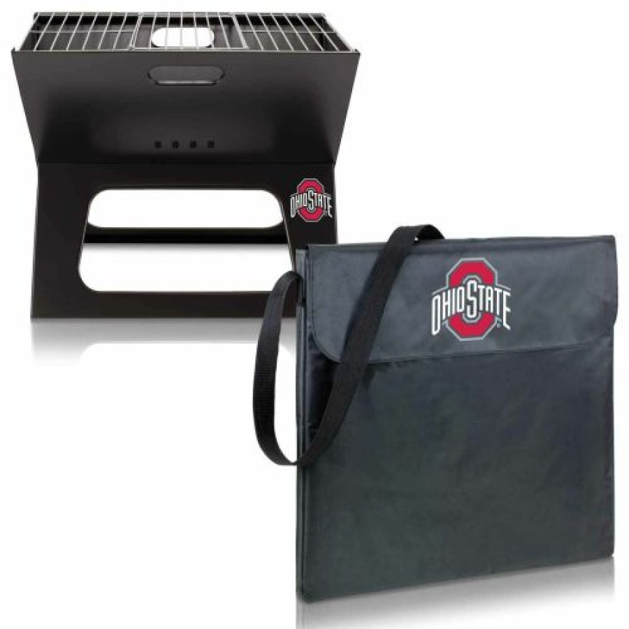 Tailgating & Stadium Gear * | Discount Ohio State Buckeyes Black Portable Charcoal X-Grill