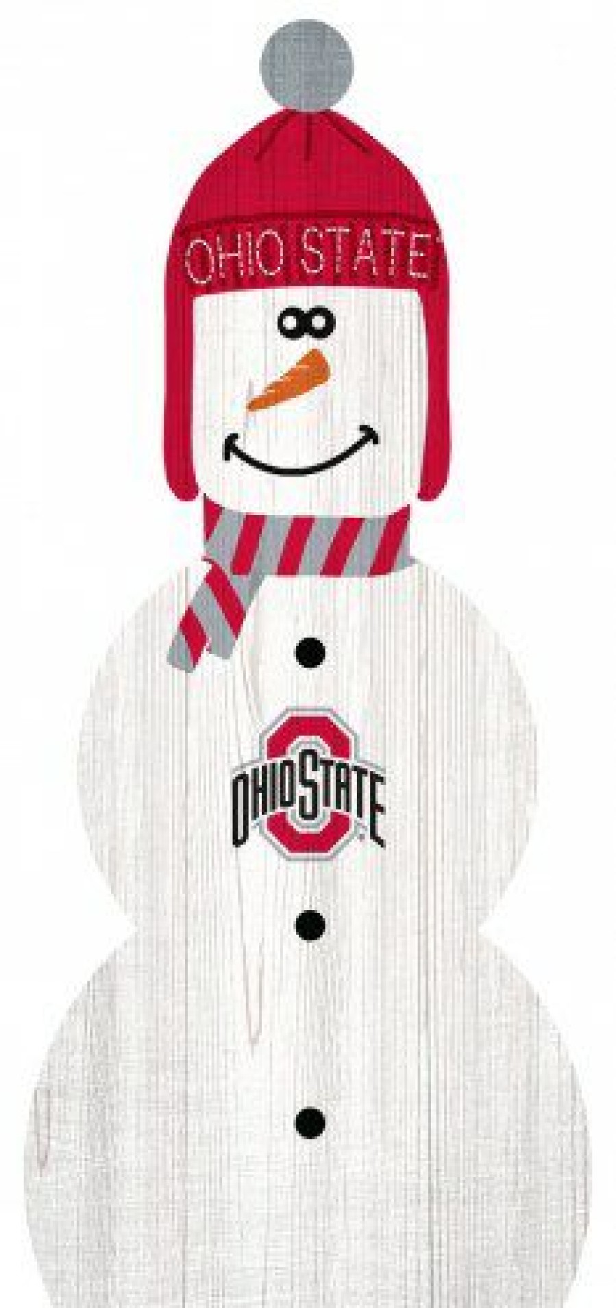 Home & Office Decor * | Discount Ohio State Buckeyes 31 Snowman Leaner