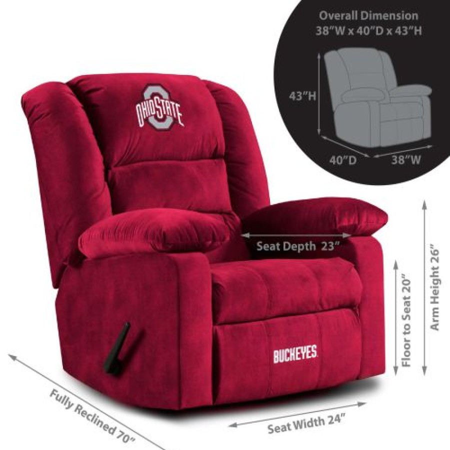 Game Room & Fan Cave * | Discount Ohio State Buckeyes Playoff Recliner