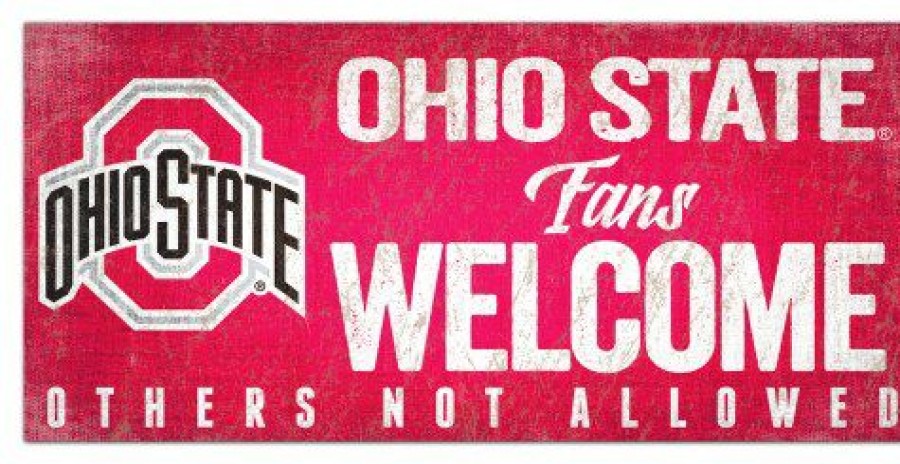 Home & Office Decor * | Discount Ohio State Buckeyes Fans Welcome Sign