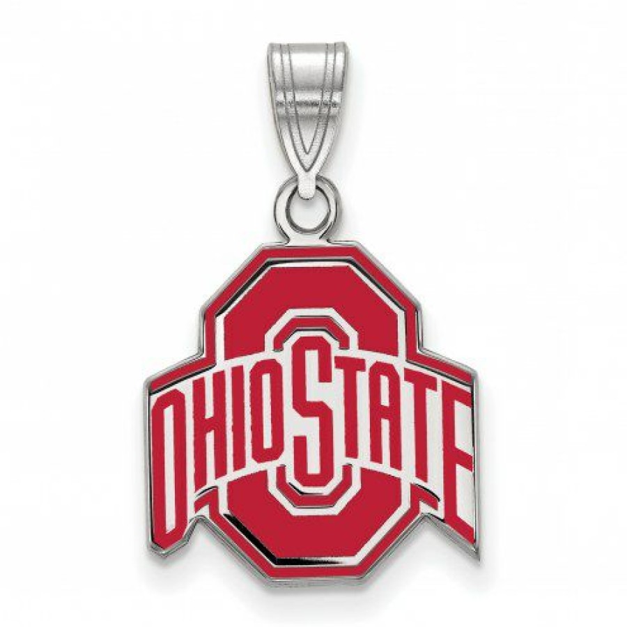 Watches & Jewelry * | Discount Ohio State Buckeyes Sterling Silver Medium Pendant