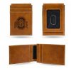 Accessories * | Discount Ohio State Buckeyes Laser Engraved Brown Front Pocket Wallet