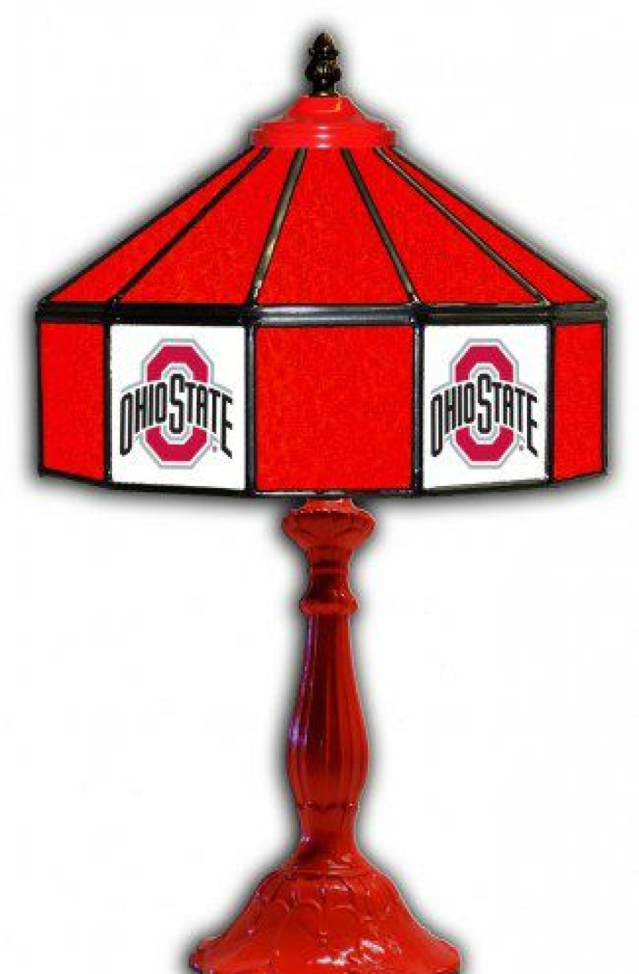 Home & Office Decor * | Discount Ohio State Buckeyes 21 Glass Table Lamp