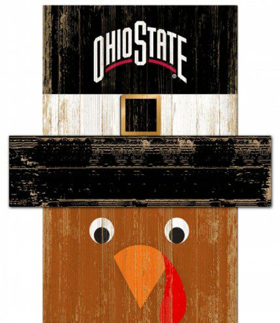 Home & Office Decor * | Discount Ohio State Buckeyes Turkey Head Sign