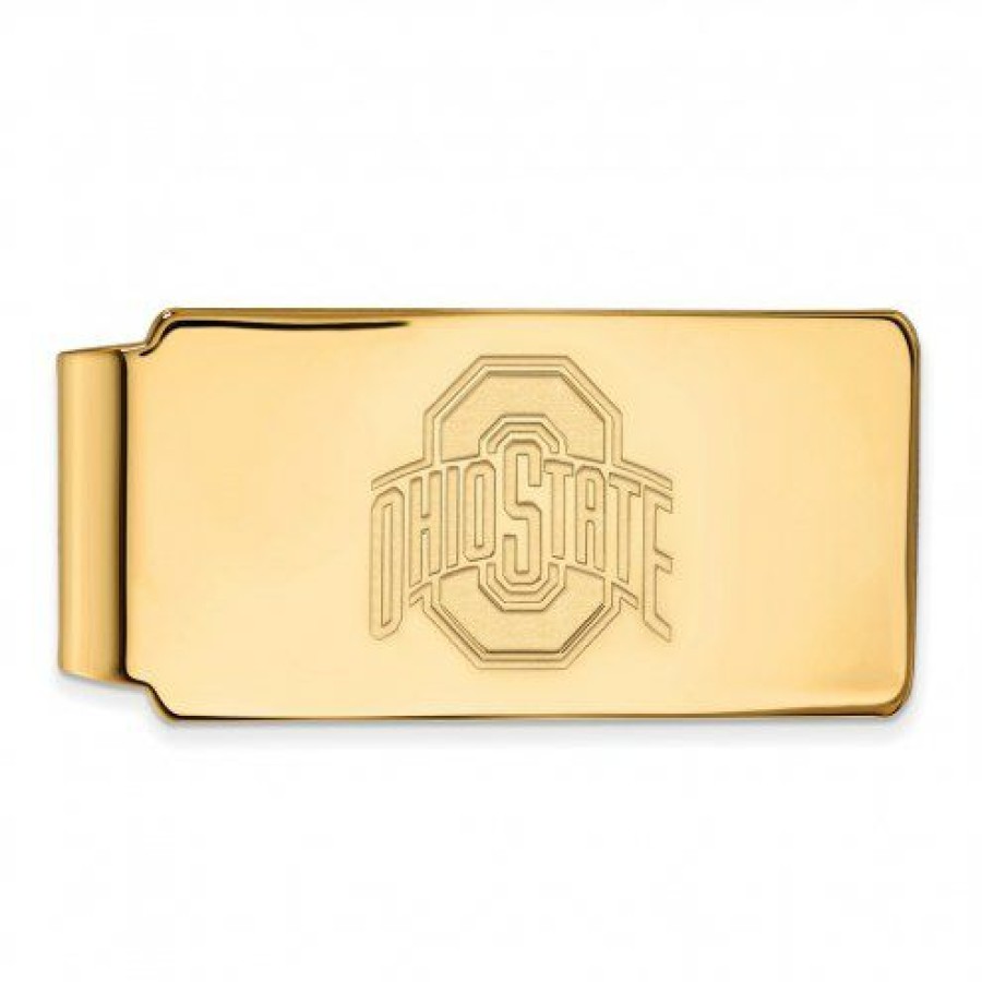 Watches & Jewelry * | Discount Ohio State Buckeyes Sterling Silver Gold Plated Money Clip