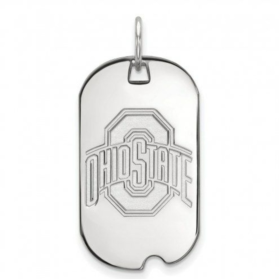 Watches & Jewelry * | Discount Ohio State Buckeyes Sterling Silver Small Dog Tag